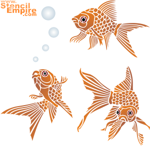 Goldfish - schablon för dekoration