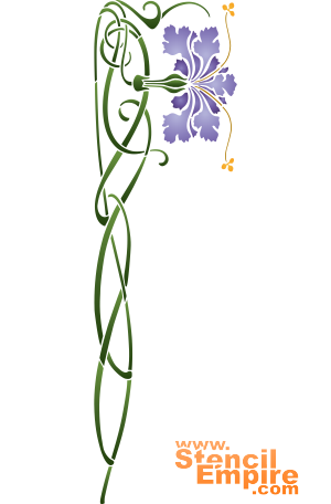 Blå Carnation (Stora schabloner, såsom väggdekor)