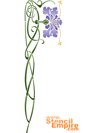 Blå Carnation - schablon för dekoration