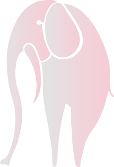 Pink Elephant - schablon för dekoration