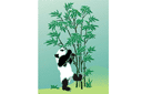 Panda och bambu 2 - löv och växter schabloner