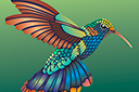 kolibri med svans - ritmallar schabloner djur