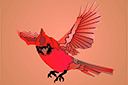 Röd kardinal 2 - ritmallar schabloner djur