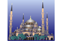 Blå mosken - schabloner på världsberömda arkitekturteman