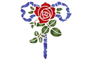 Rose och band - rosorschabloner