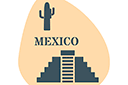 Mexiko - sevärdheter från världen - schabloner på världsberömda arkitekturteman