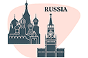Ryssland - sevärdheter från världen - schabloner på världsberömda arkitekturteman