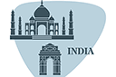 Indien - sevärdheter från världen - schabloner på världsberömda arkitekturteman