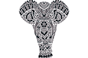 Spets indiska elefanten A - schabloner i indisk stil