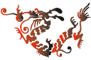 Eastern Dragon - väggschabloner med drakar