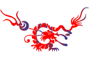 Kinesisk drake - väggschabloner med drakar