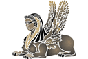 Egyptiska sfinx - schabloner i egyptisk stil