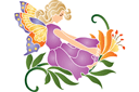 Fairy på lilja - schabloner älvor och féer i sagor
