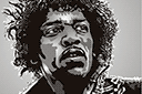 Jimi Hendrix - schabloner de konstnärerna och celebriteter