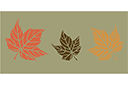 Tre lönnlöv - löv och växter schabloner