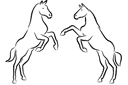 Två hästar 1a - ritmallar schabloner djur