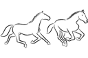 Två hästar 2a - ritmallar schabloner djur
