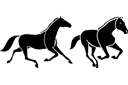 Två hästar 2b - ritmallar schabloner djur