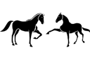 Två hästar 5b - ritmallar schabloner djur