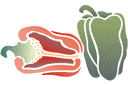 Peppers - schabloner för kökdekor
