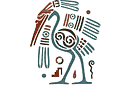 Inca trana - stenciler inca, maya och aztekiska symboler