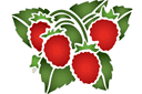 Strawberry buske - schabloner på trädgårdstema