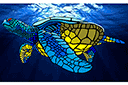 Stor havssköldpadda - ritmallar schabloner djur