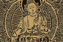 Stor Buddha på lotus - schabloner i indisk stil
