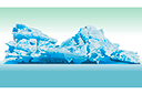 Isberg - schabloner med vattendjur