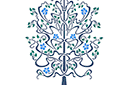 Blommande träd i jugend stil - väggschabloner med träderna