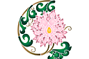 Östra krysantemum gren - stenciler olika motiv blommor