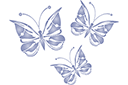 Tre fjärilar - schabloner med fjärilar