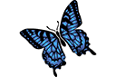 Stor swallowtailfjäril - schabloner med fjärilar
