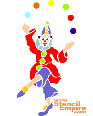 Clown-jonglör - schablon för dekoration