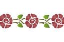 Rosor på två stjälkar - flora bårder med färdiga schabloner